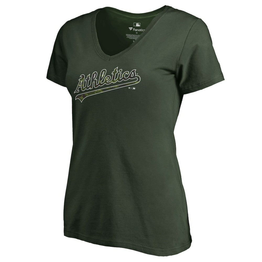 Athletics Women's Armed Forces Wordmark T-Shirt Green