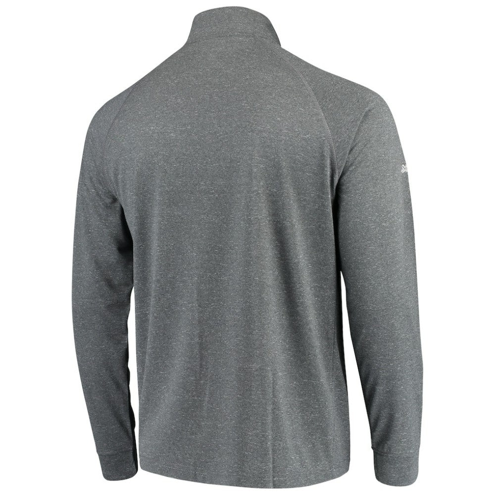 Pittsburgh Pirates Stitches Team Raglan Quarter-Zip Pullover Jacket Heathered Charcoal