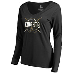 Vegas Golden Knights Women's Hometown Collection Long Sleeve V-Neck T-Shirt Black