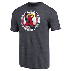 California Angels Cooperstown Collection Forbes Tri-Blend T-Shirt Heathered Navy