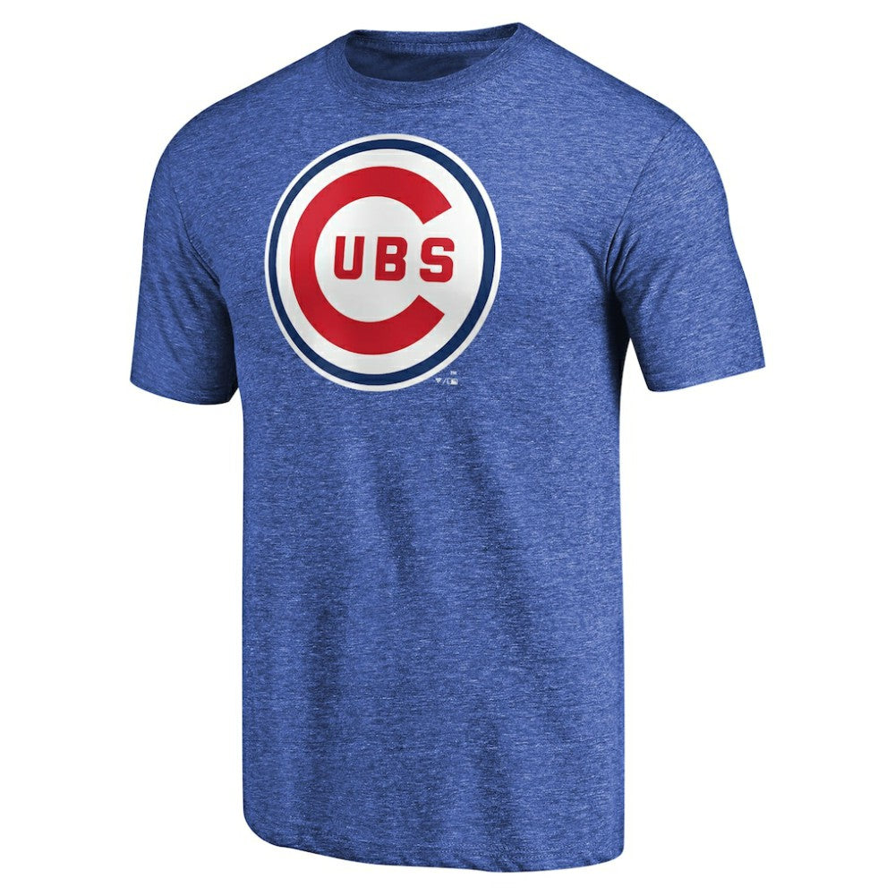 Chicago Cubs Cooperstown Collection Forbes Tri-Blend T-Shirt Heathered Royal