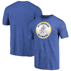 Milwaukee Brewers Cooperstown Collection Forbes Tri-Blend T-Shirt Heathered Royal