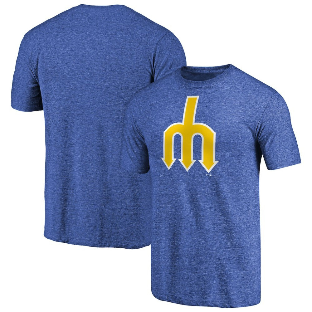 Seattle Mariners Cooperstown Collection Forbes Tri-Blend T-Shirt Heathered Royal