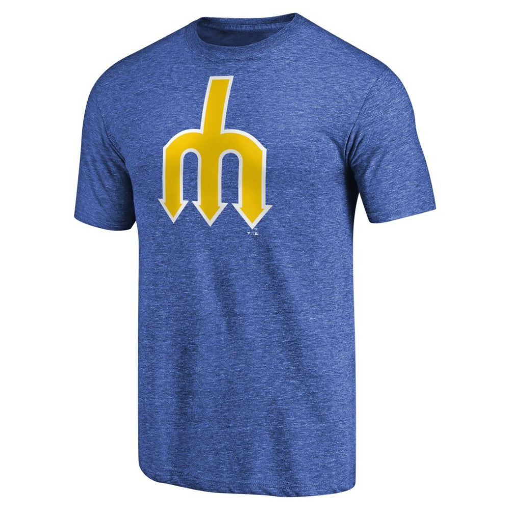 Seattle Mariners Cooperstown Collection Forbes Tri-Blend T-Shirt Heathered Royal