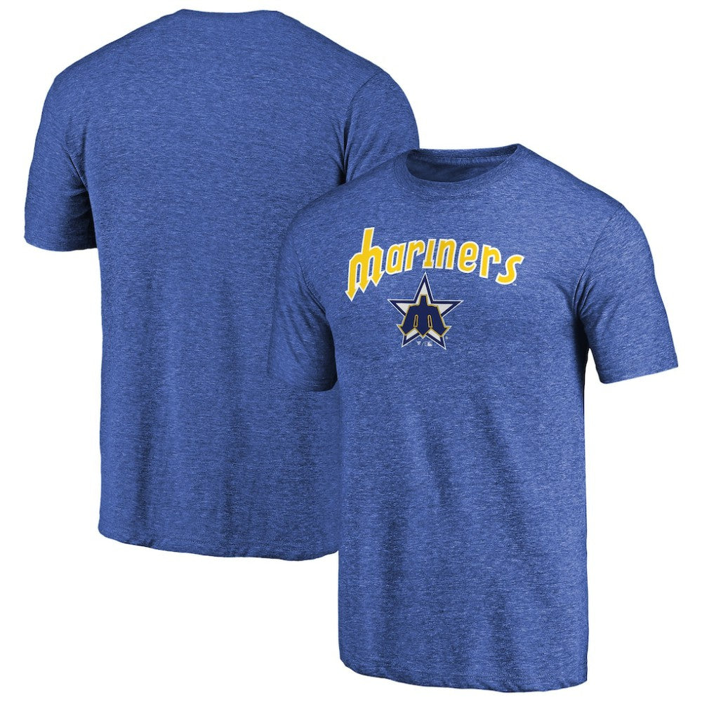 Seattle Mariners Vintage Cooperstown Collection Wahconah Tri-Blend T-Shirt Blue