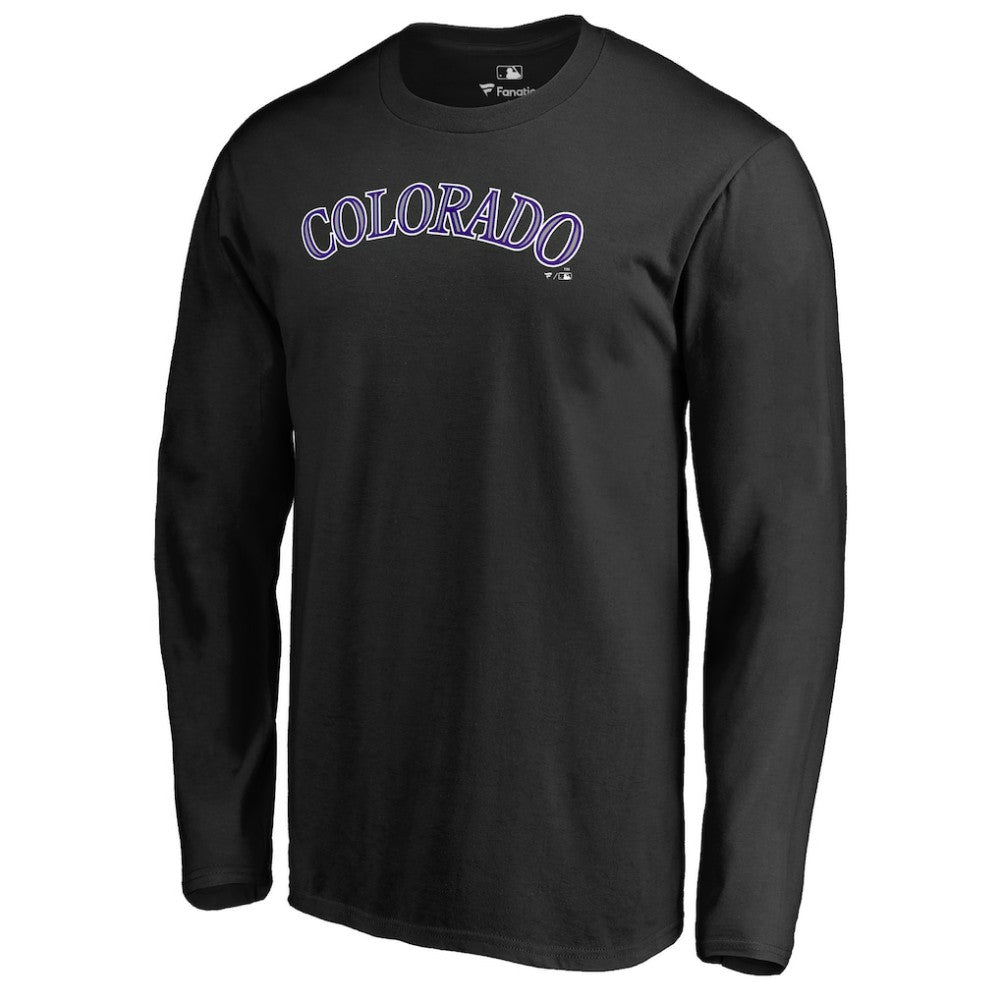 Colorado Rockies Team Wordmark Long Sleeve T-Shirt Black