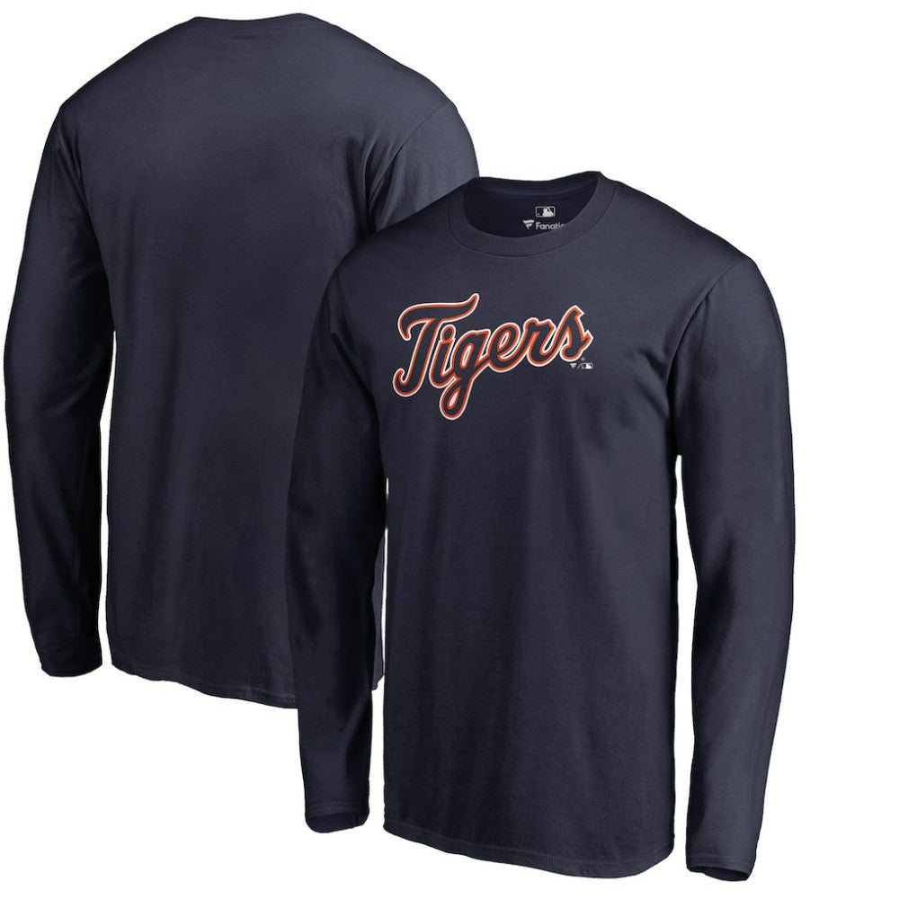 Detroit Tigers Team Wordmark Long Sleeve T-Shirt Navy