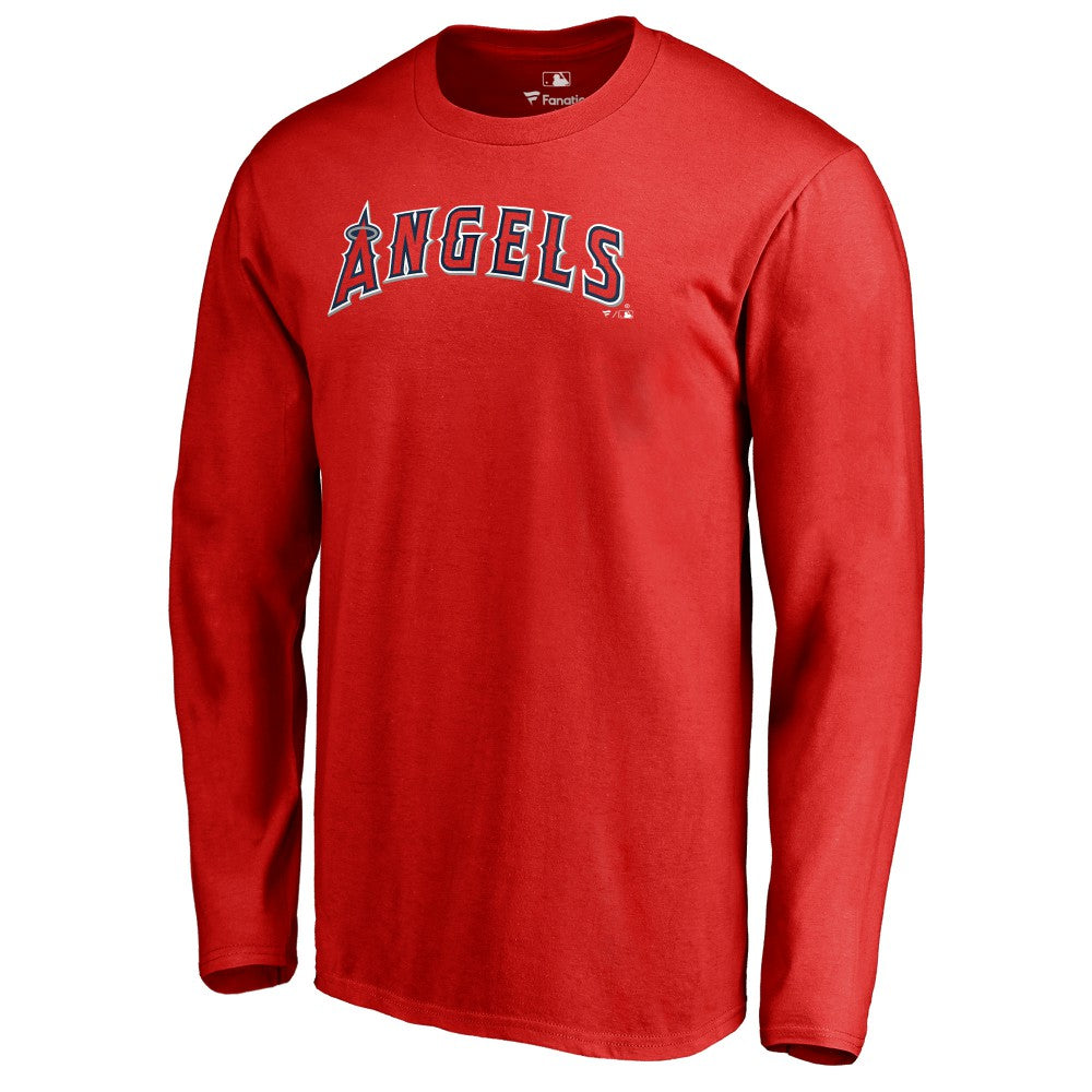 Los Angeles Angels Team Wordmark Long Sleeve T-Shirt Red
