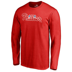 Philadelphia Phillies Team Wordmark Long Sleeve T-Shirt Red