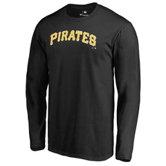Pittsburgh Pirates Team Wordmark Long Sleeve T-Shirt Black