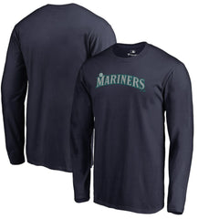 Seattle Mariners Team Wordmark Long Sleeve T-Shirt Navy