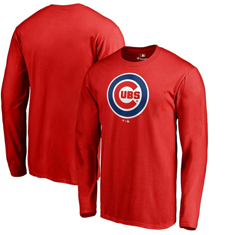 Chicago Cubs Team Wordmark Long Sleeve T-Shirt Red