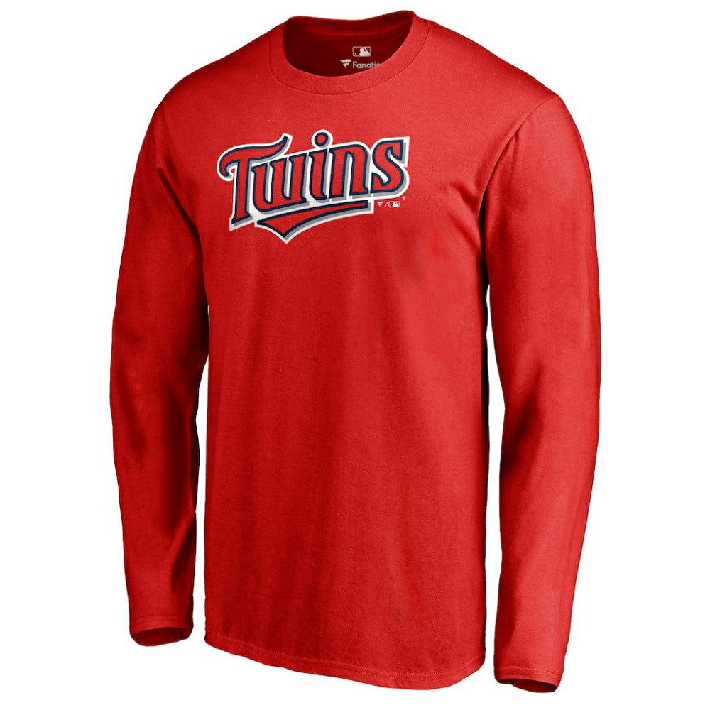 Minnesota Twins Team Wordmark Long Sleeve T-Shirt Red