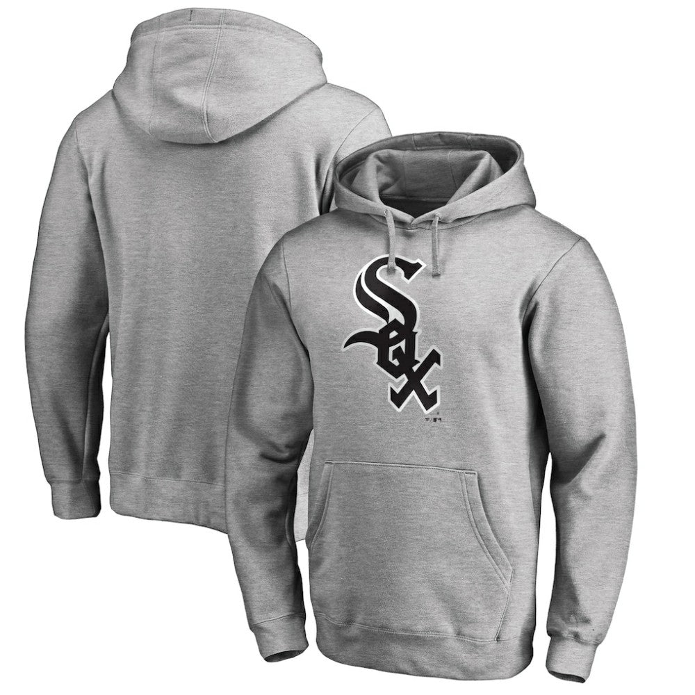 Chicago White Sox Official Wordmark Fitted Pullover Hoodie Heather Gray