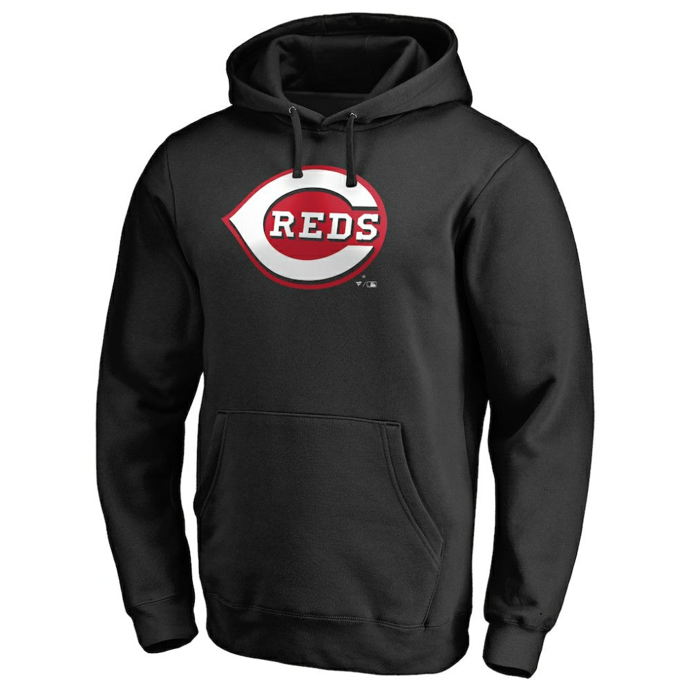 Cincinnati Reds Official Wordmark Fitted Pullover Hoodie Black