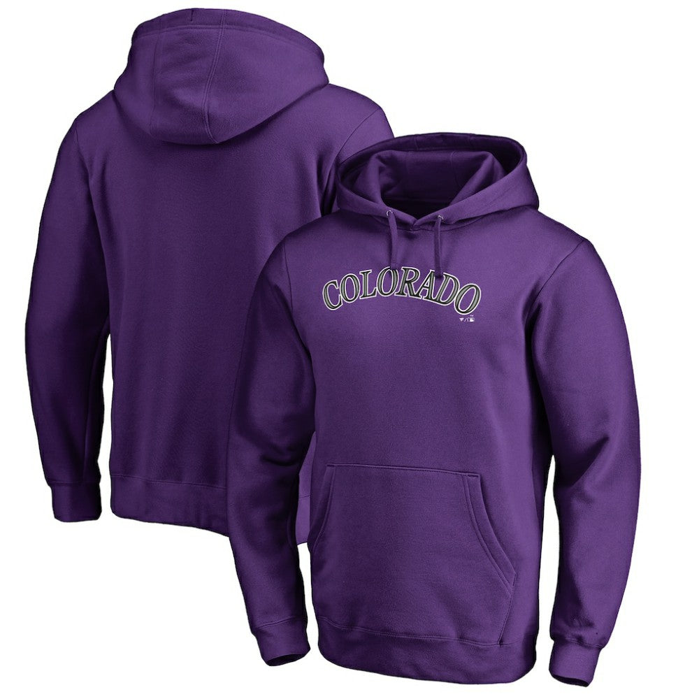 Colorado Rockies Official Wordmark Fitted Pullover Hoodie Purple