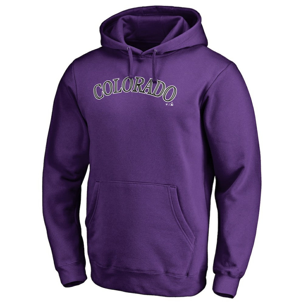 Colorado Rockies Official Wordmark Fitted Pullover Hoodie Purple
