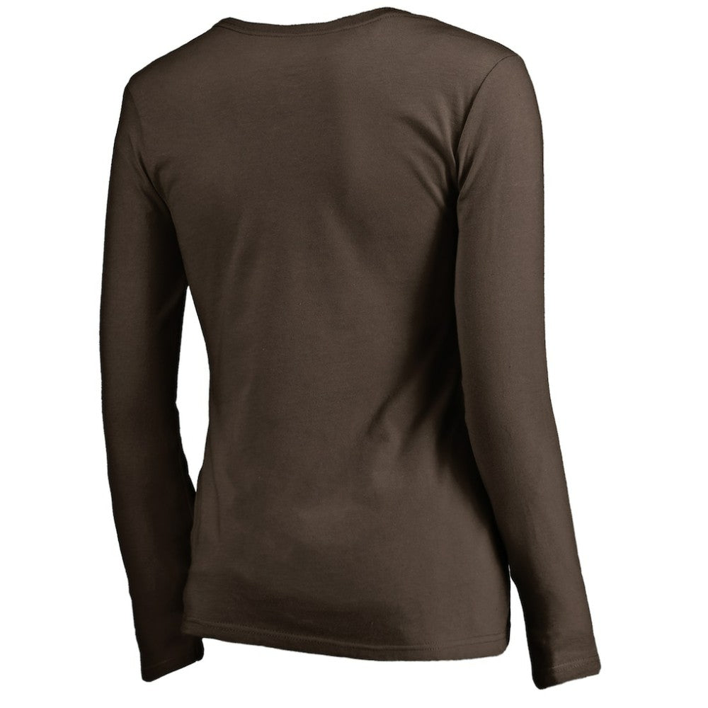San Diego Padres Women's Cooperstown Collection Forbes Long Sleeve V-Neck T-Shirt Brown