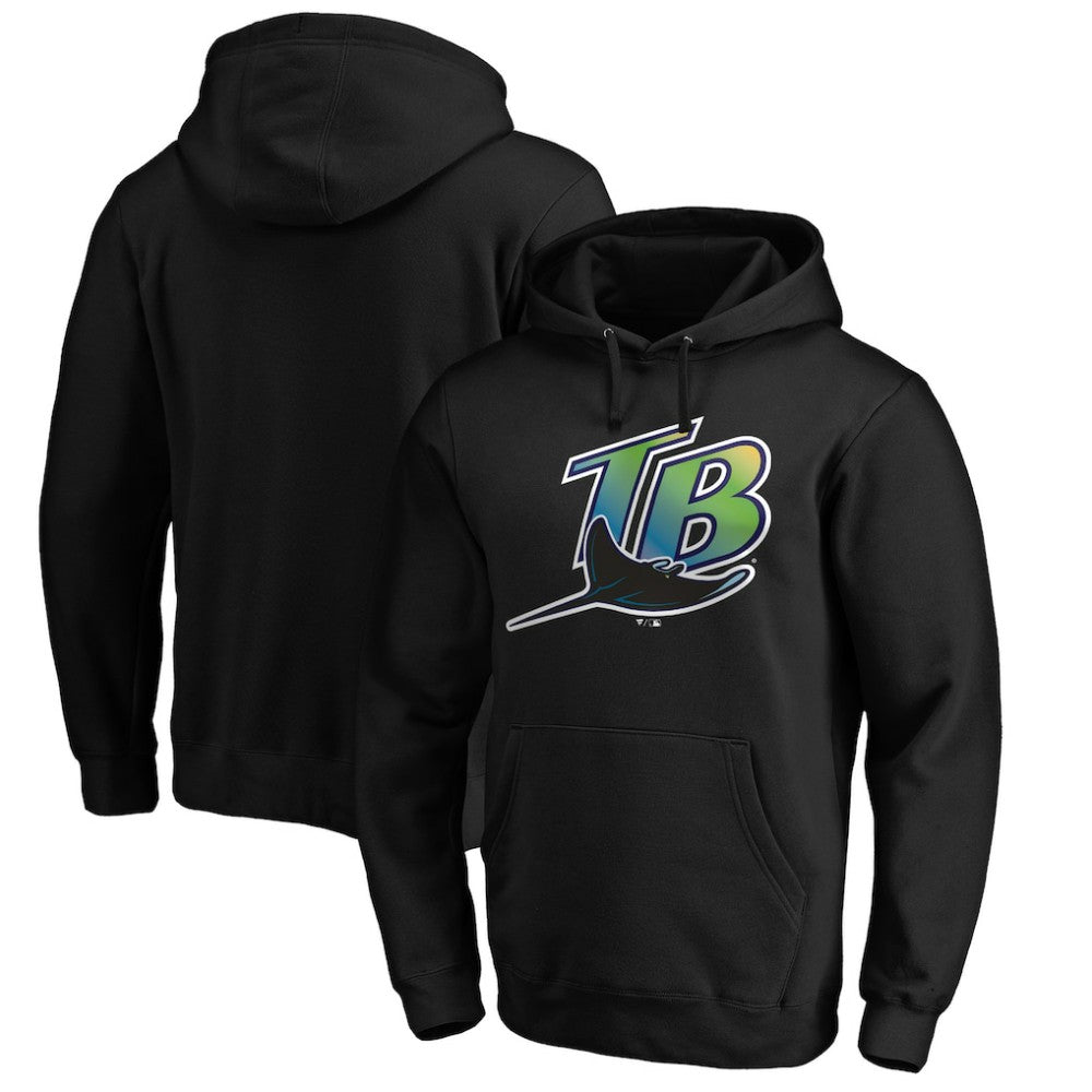 Tampa Bay Rays Vintage Cooperstown Collection Wahconah Fitted Pullover Hoodie Black