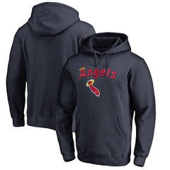 Los Angeles Angels Vintage Cooperstown Collection Wahconah Fitted Pullover Hoodie Navy