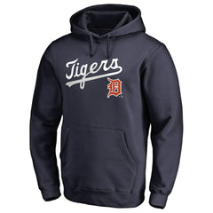 Detroit Tigers Vintage Cooperstown Collection Wahconah Fitted Pullover Hoodie Navy