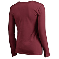 Philadelphia Phillies Women's Cooperstown Collection Slider Long Sleeve V-Neck T-Shirt Maroon