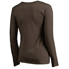 San Diego Padres Women's Cooperstown Collection Slider Long Sleeve V-Neck T-Shirt Brown