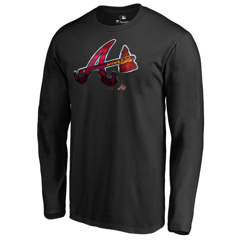 Atlanta Braves Midnight Mascot Long Sleeve T-Shirt Black