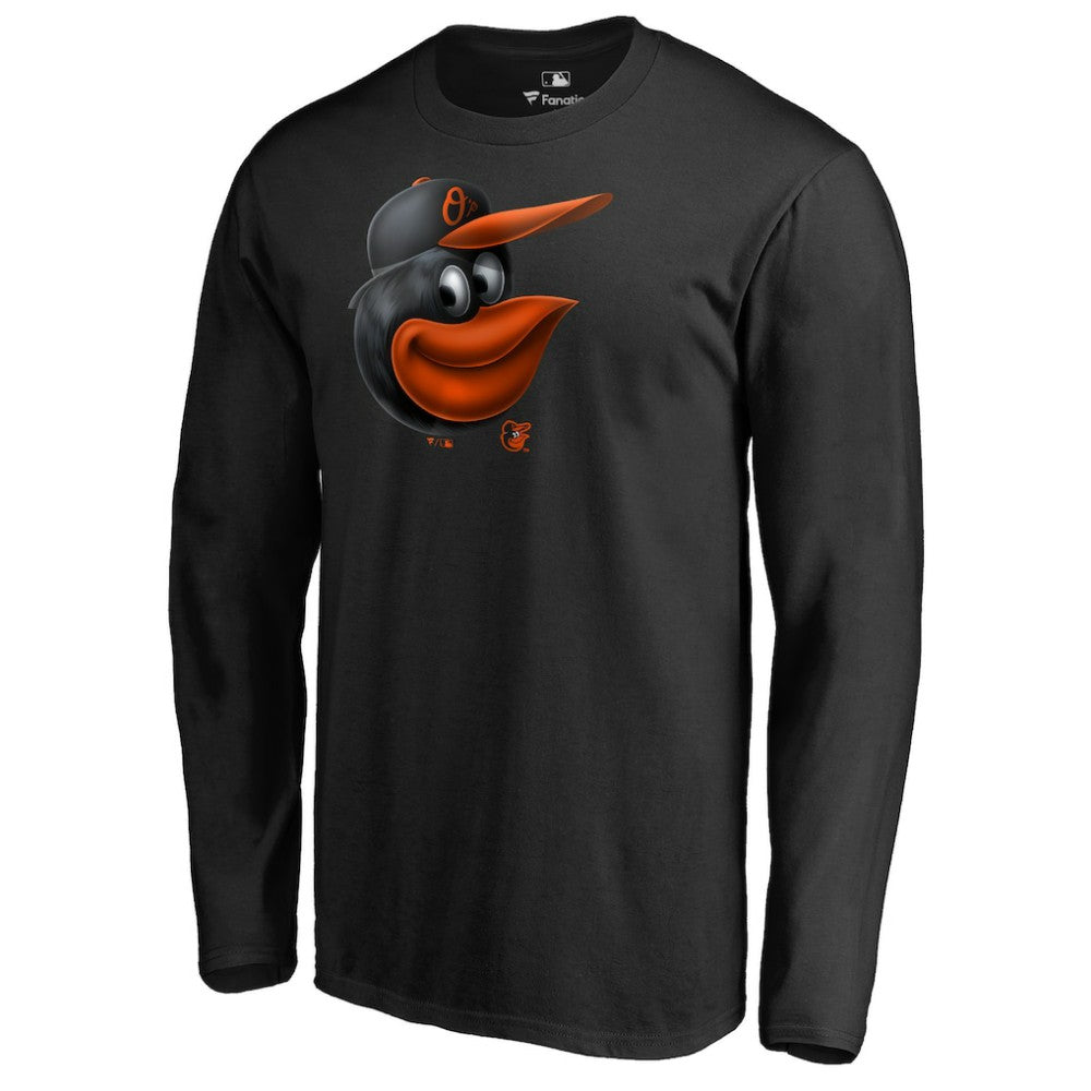 Baltimore Orioles Midnight Mascot Long Sleeve T-Shirt Black