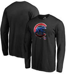 Chicago Cubs Midnight Mascot Long Sleeve T-Shirt Black