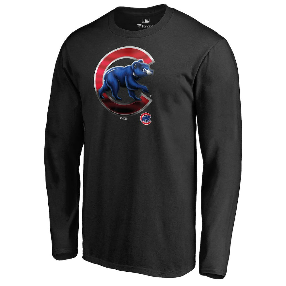 Chicago Cubs Midnight Mascot Long Sleeve T-Shirt Black