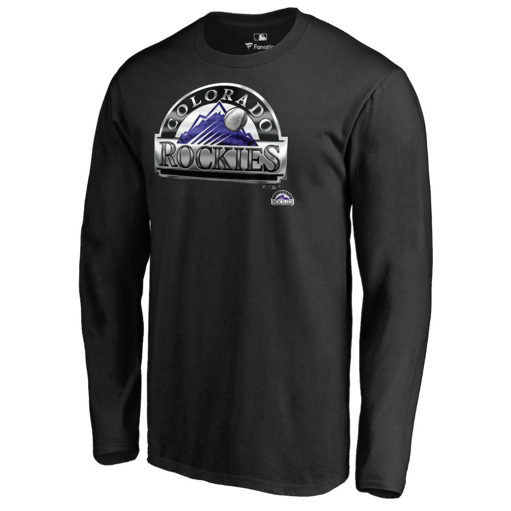 Colorado Rockies Midnight Mascot Long Sleeve T-Shirt Black