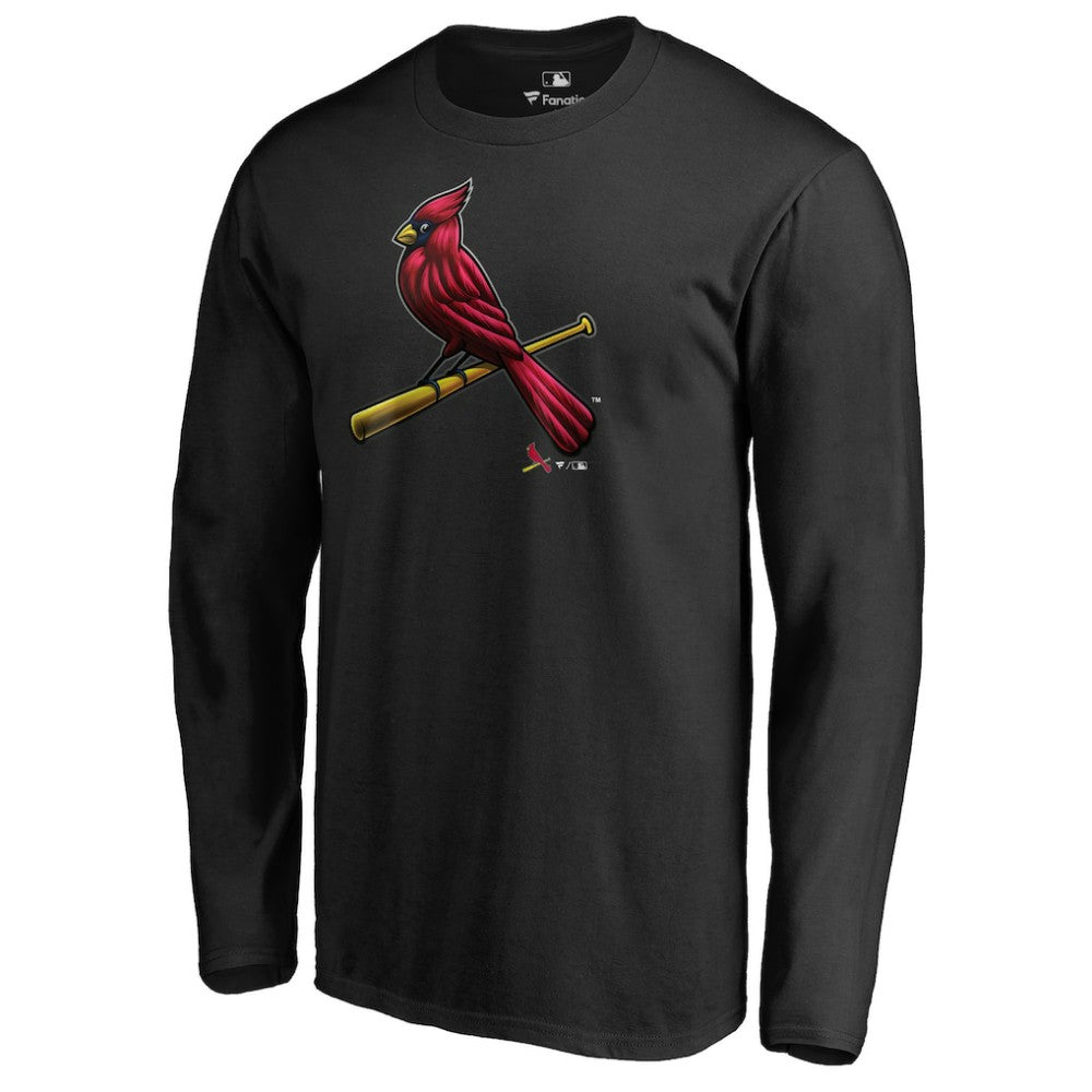 St. Louis Cardinals Midnight Mascot Long Sleeve T-Shirt Black