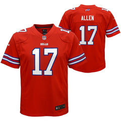 Josh Allen Buffalo Bills Youth Game Jersey - Red