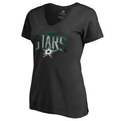 Dallas Stars Women's Arch Smoke V-Neck T-Shirt Black