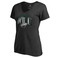 Minnesota Wild Women's Arch Smoke V-Neck T-Shirt Black