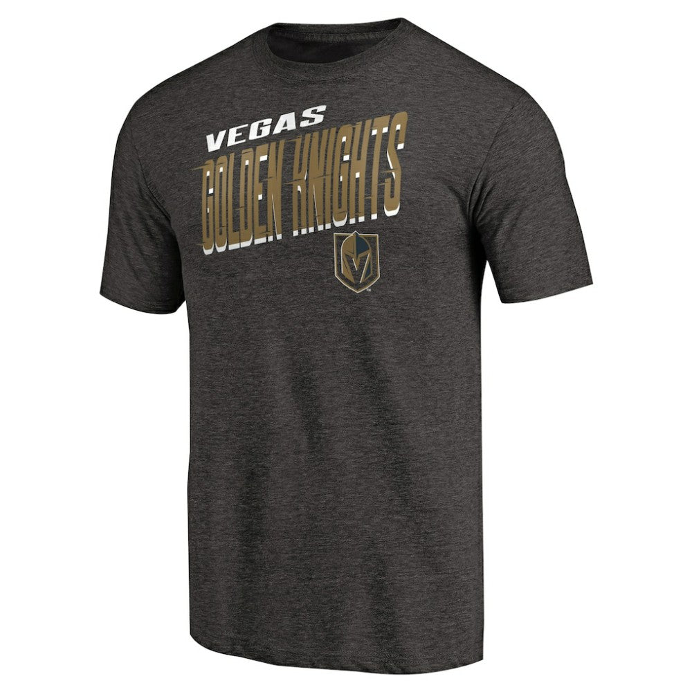 Vegas Golden Knights Slant Strike Tri-Blend T-Shirt Black