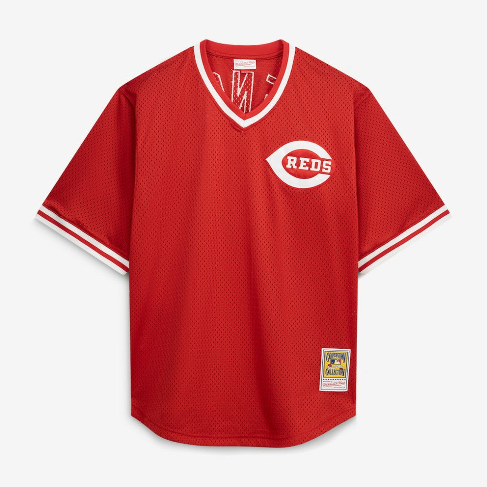 Johnny Bench Cincinnati Reds Cooperstown Collection Big & Tall Mesh Batting Practice Jersey Red | Mitchell & Ness