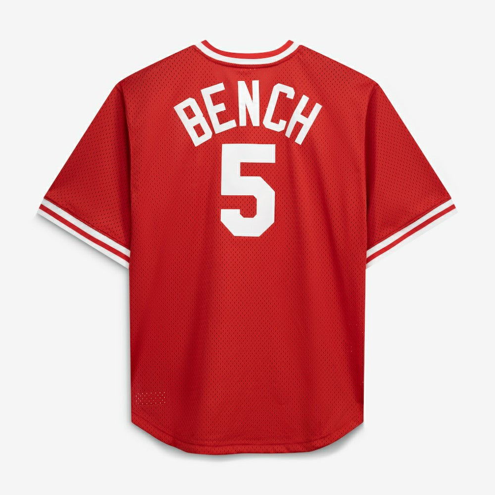 Johnny Bench Cincinnati Reds Cooperstown Collection Big & Tall Mesh Batting Practice Jersey Red | Mitchell & Ness