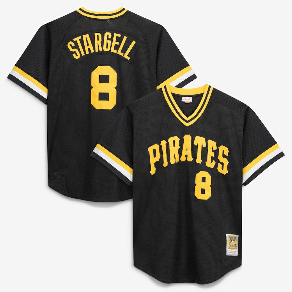 Willie Stargell Pittsburgh Pirates Cooperstown Collection Big & Tall Mesh Batting Practice Jersey Black | Mitchell & Ness