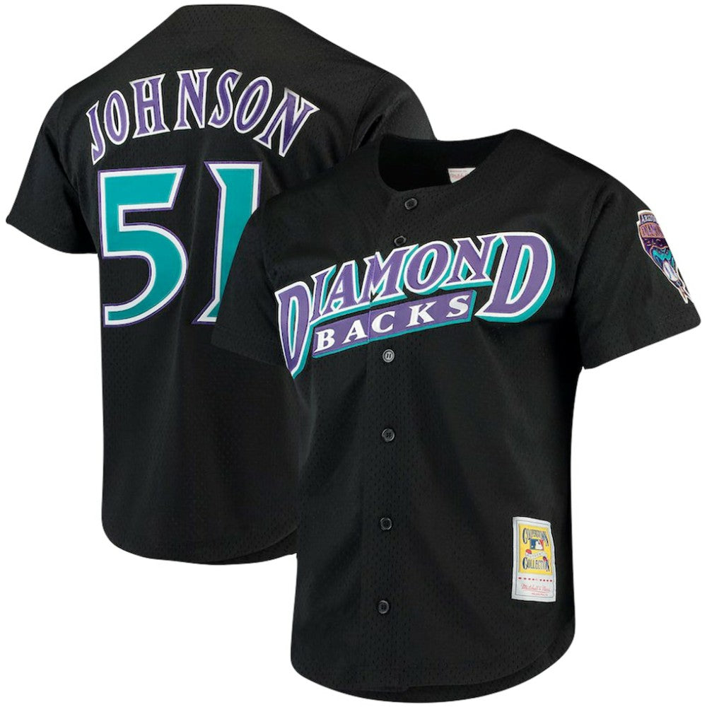 Randy Johnson Arizona Diamondbacks Big & Tall Cooperstown Mesh Batting Practice Jersey - Black