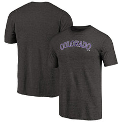 Colorado Rockies Team Wordmark Tri-Blend T-Shirt Black