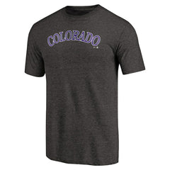 Colorado Rockies Team Wordmark Tri-Blend T-Shirt Black