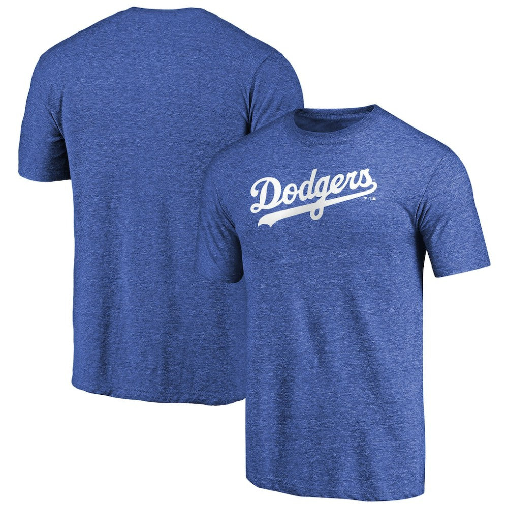 Los Angeles Dodgers Team Wordmark Tri-Blend T-Shirt Royal