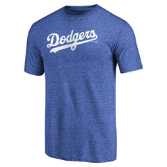 Los Angeles Dodgers Team Wordmark Tri-Blend T-Shirt Royal