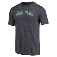 Seattle Mariners Team Wordmark Tri-Blend T-Shirt Navy