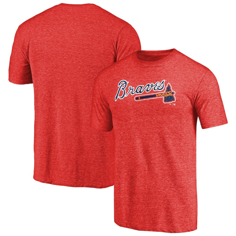 Atlanta Braves Team Wordmark Tri-Blend T-Shirt Red