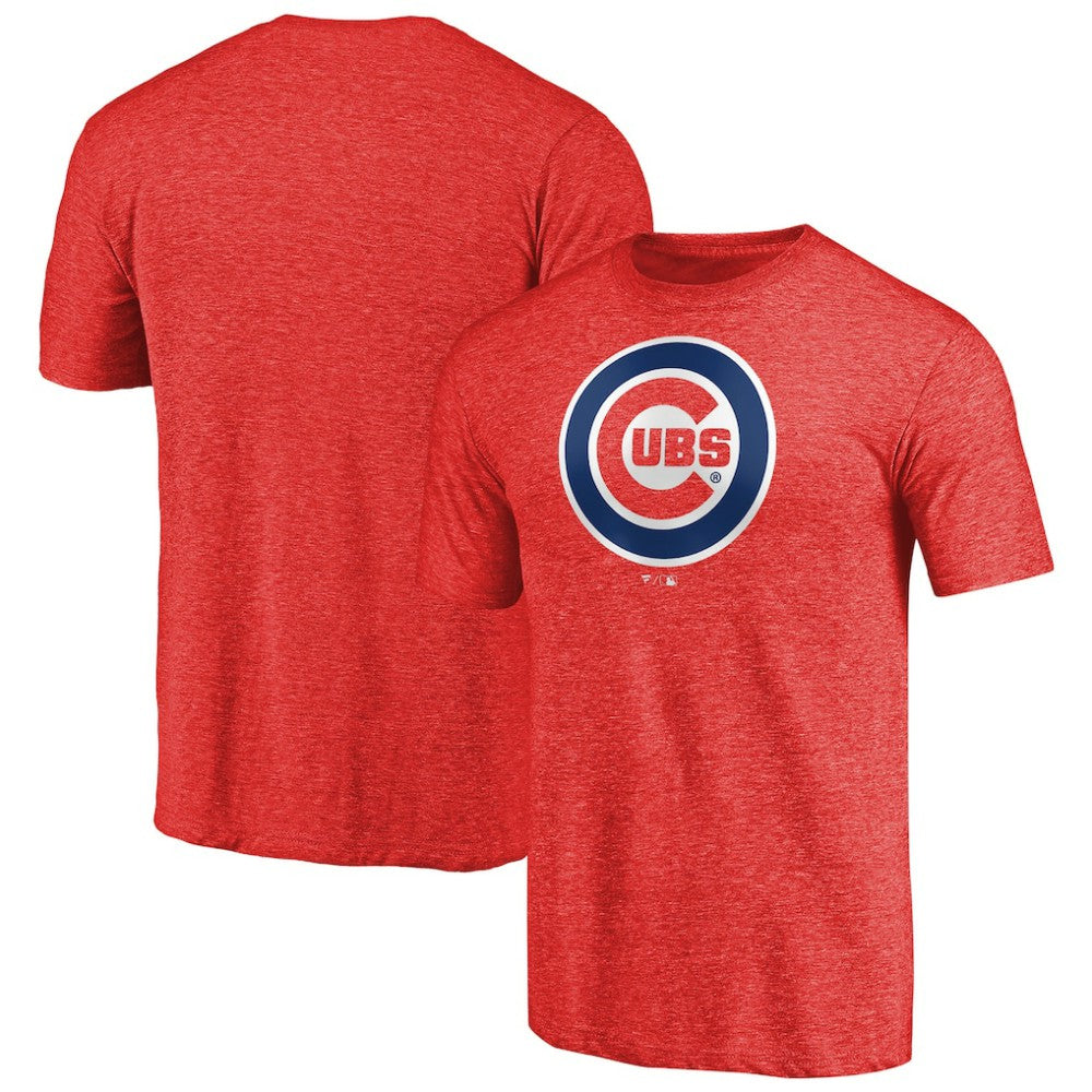 Chicago Cubs Team Wordmark Tri-Blend T-Shirt Red