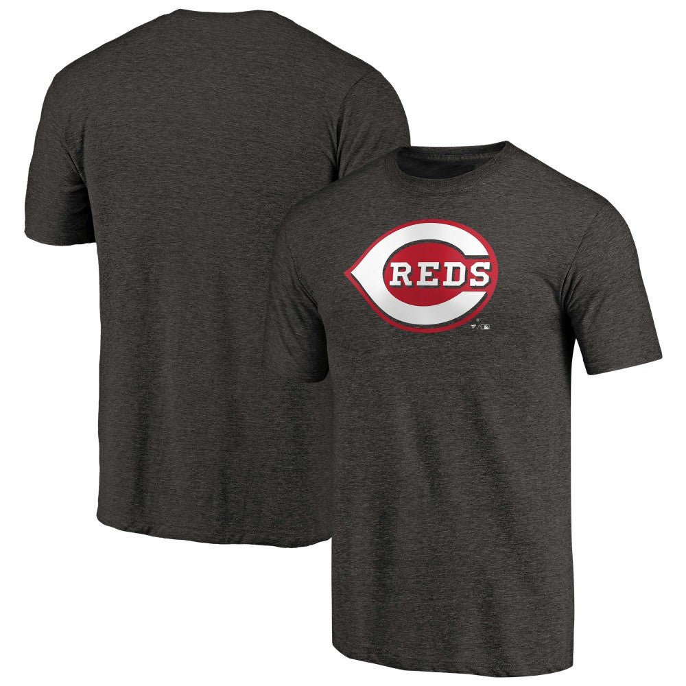 Cincinnati Reds Team Wordmark Tri-Blend T-Shirt Black