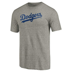 Los Angeles Dodgers Team Wordmark Tri-Blend T-Shirt Gray